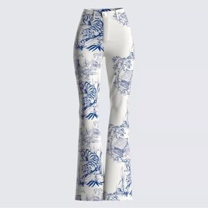 Finesse Blue and White Artistic Flare Pants